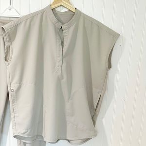 Figs Bone Rafaela Scrub Top - SMALL